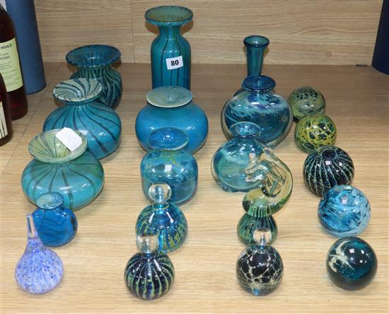 A quantity of Mdina and other glassware